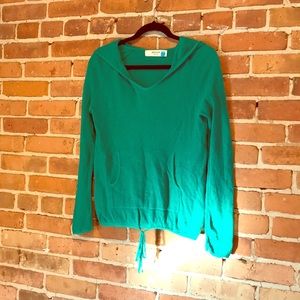 Anthro - Teal knit hoodie